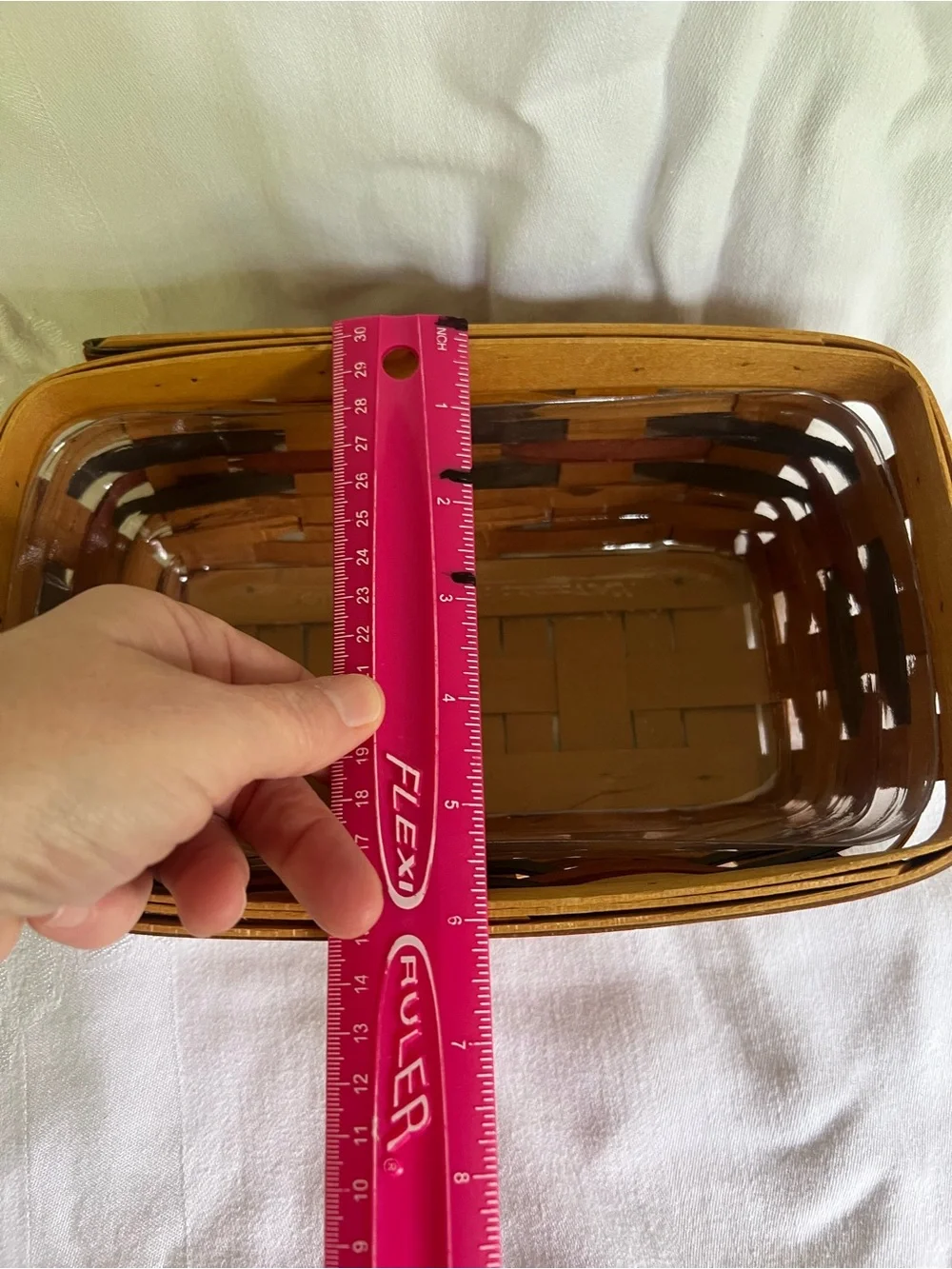 Longaberger Rectangular Woven Basket in Orange, Black & Natural